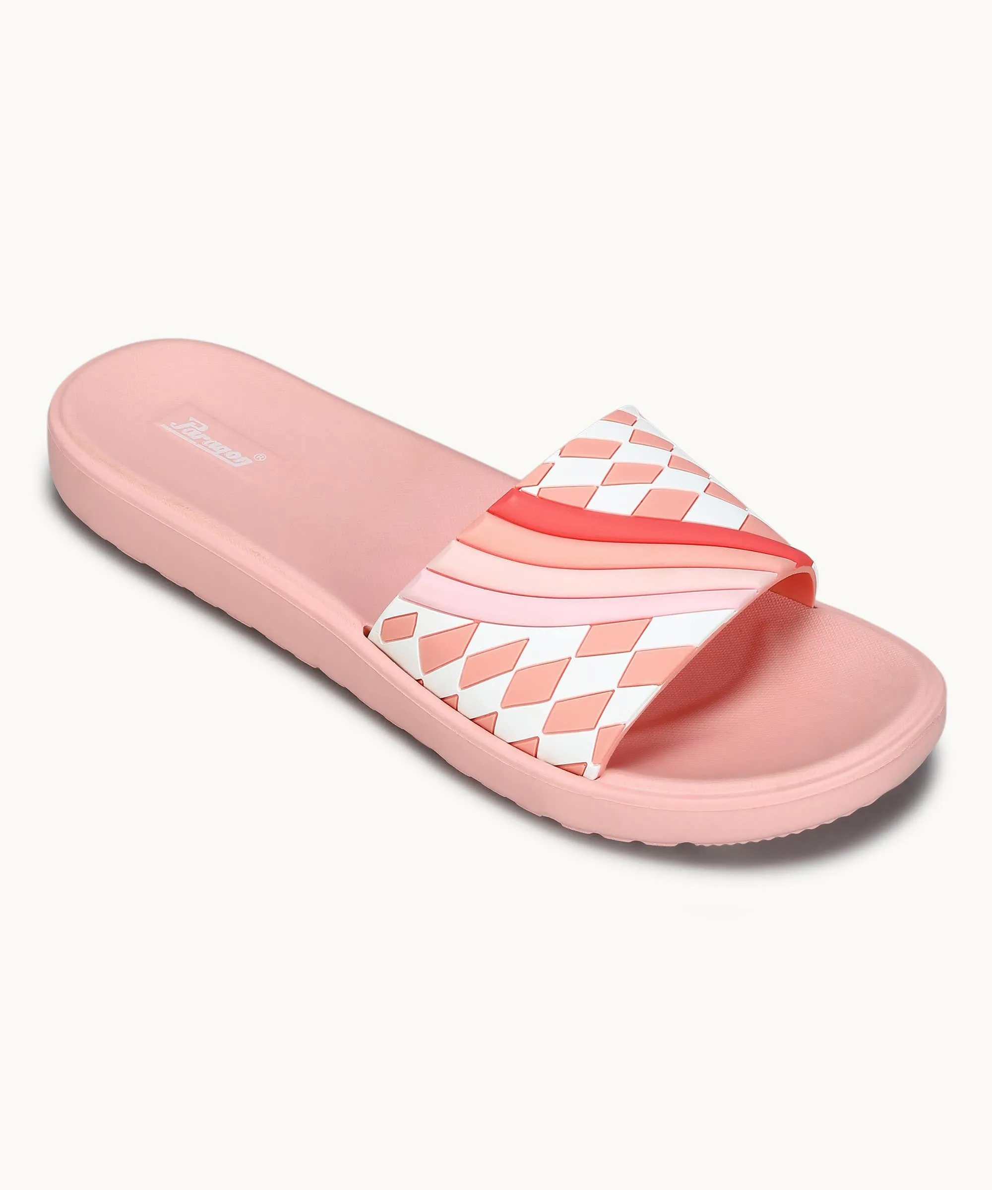 Paragon Women's Peach Sliders with Cushioned Sole for Everyday Use Simple Slip Fit Sandal