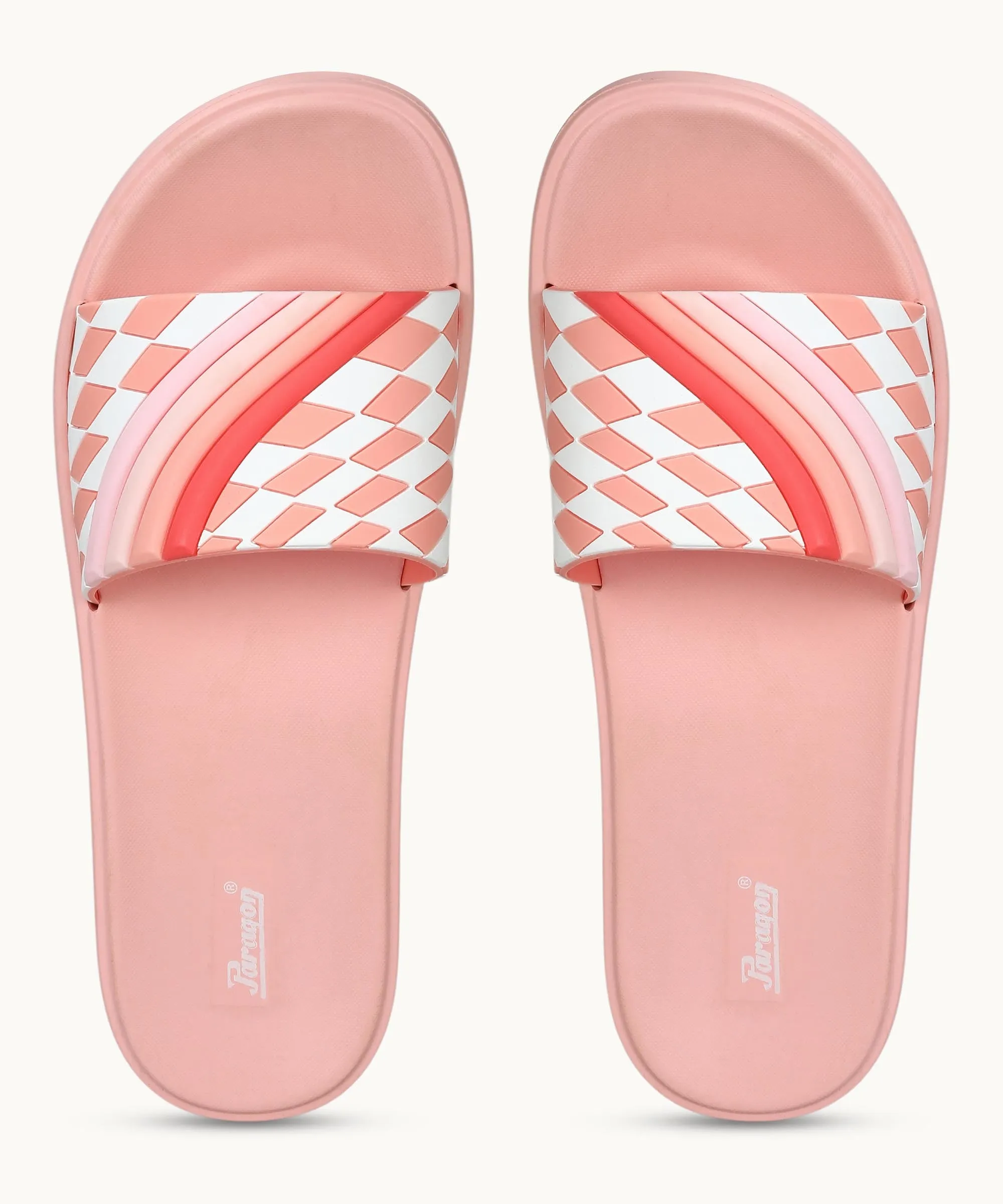 Easy Slip Fit Relax Foot Paragon Women's Peach Sliders with Cushioned Sole for Everyday Use