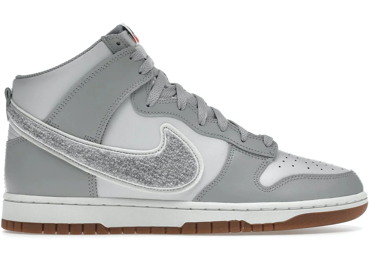 Nike Dunk High University Chenille Swoosh Light Smoke Grey waterproof Mesh Upper