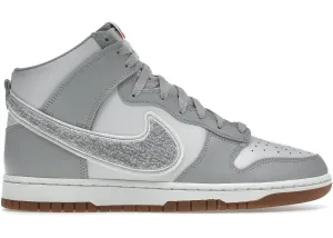 Nike Dunk High University Chenille Swoosh Light Smoke Grey waterproof Mesh Upper