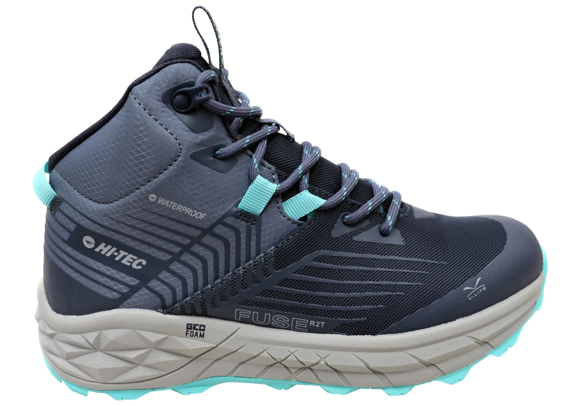 Seamless Comfort All Day Wear city commute Hi Tec Womens Geo Fuse Mid Waterproof Mid Comfortable Hiking Boots