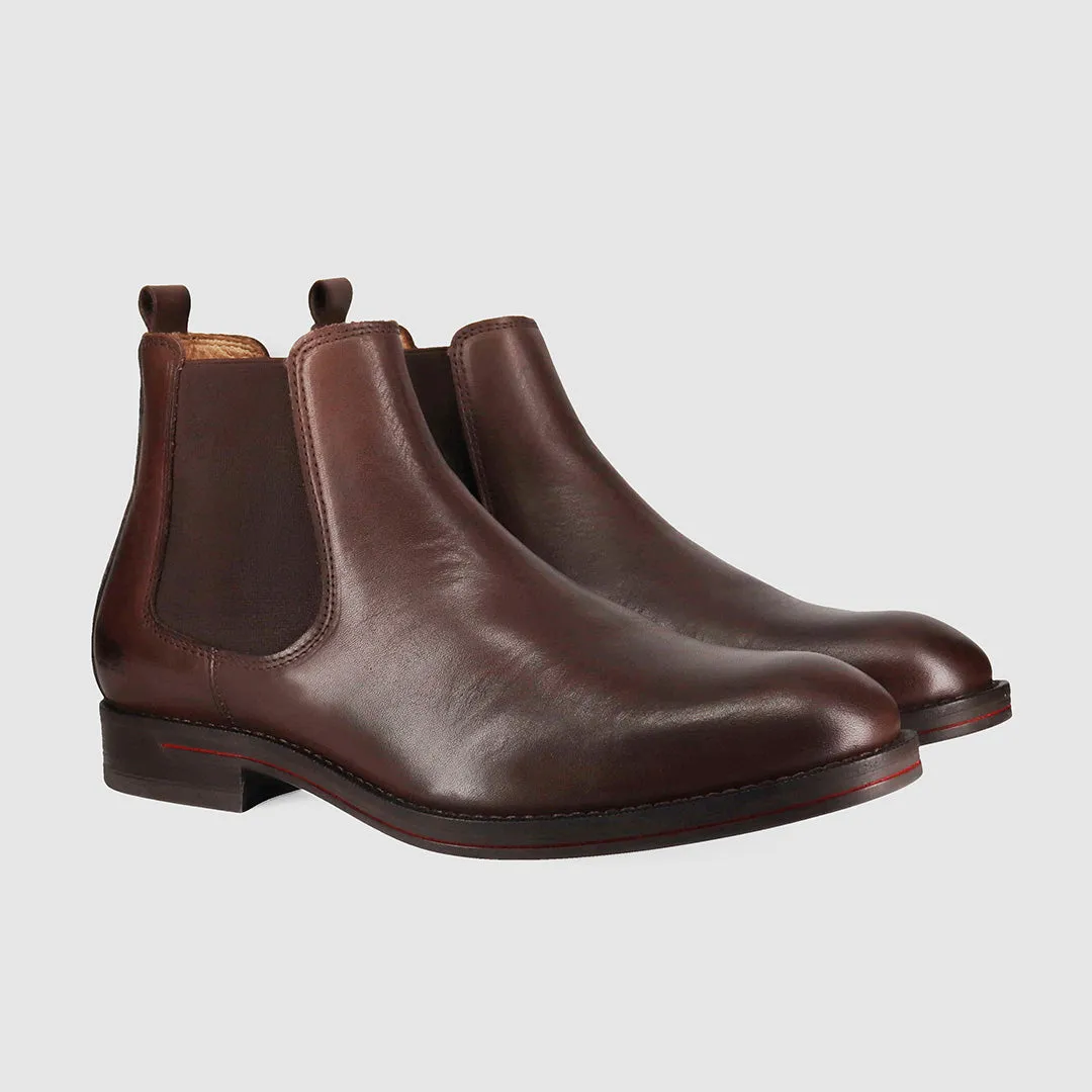Contoured Footbed Winner Chelsea Boots Dark Brown
