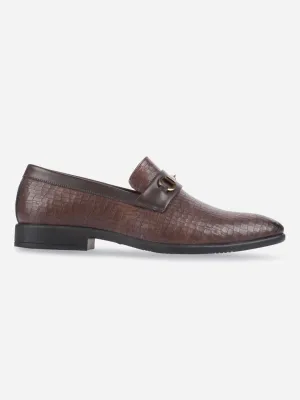 Men's Brown Fashion Buckle Slip On (IX1084) Heel Pad