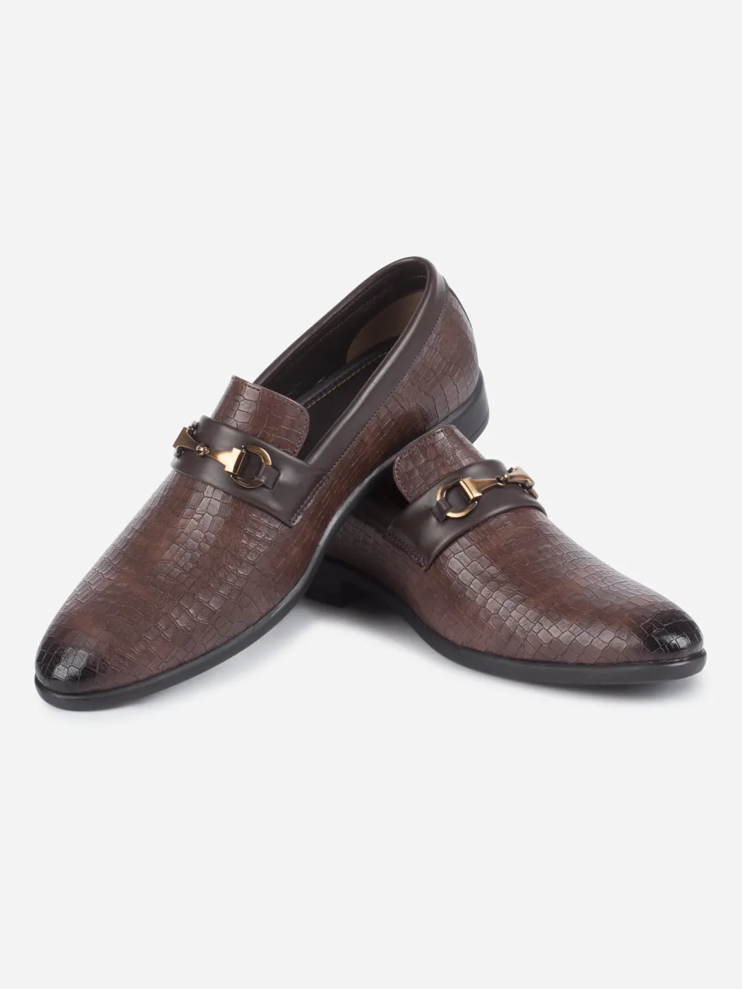 Men's Brown Fashion Buckle Slip On (IX1084) Elite Edge Line Pace