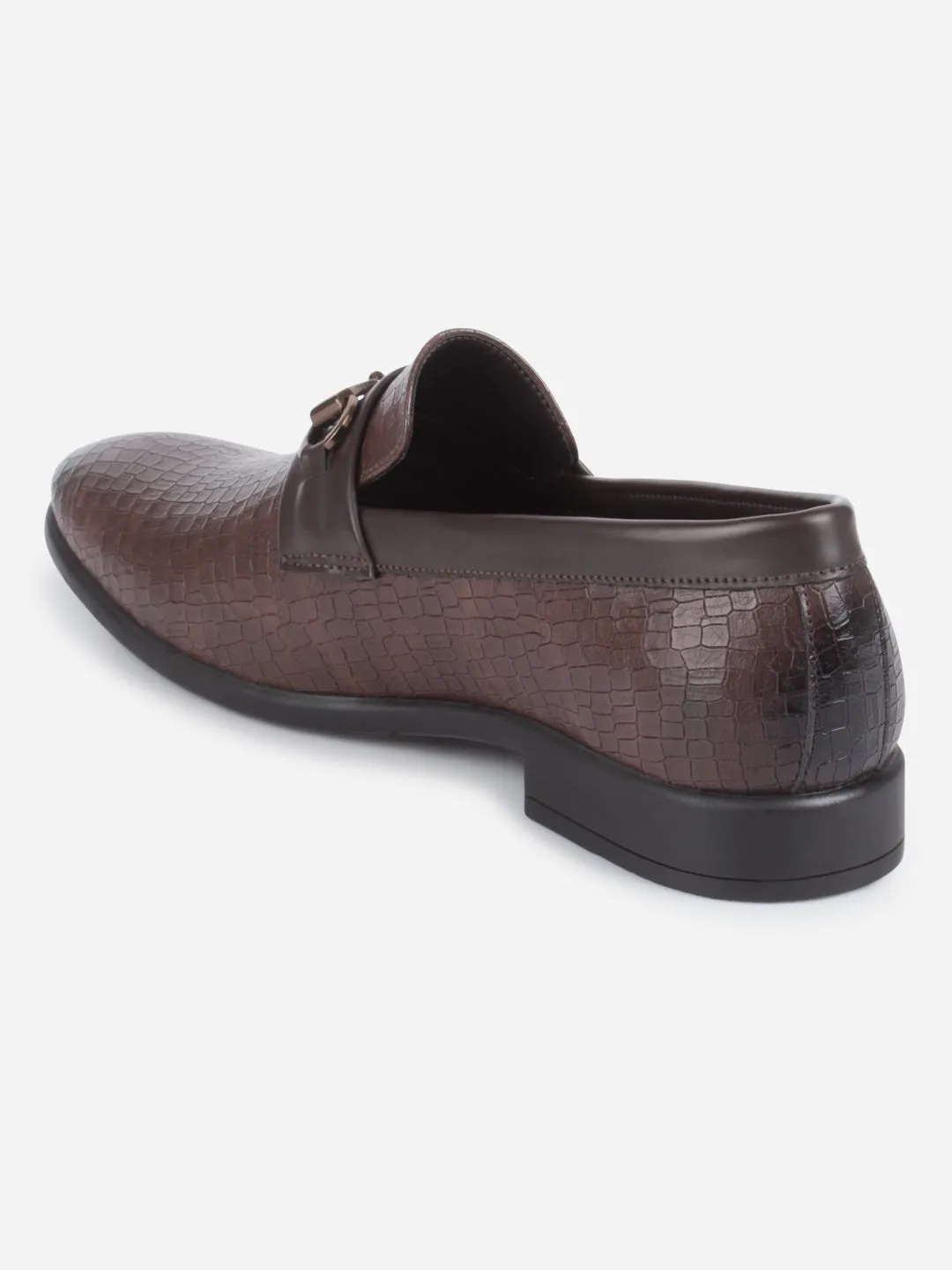 Toe room Men's Brown Fashion Buckle Slip On (IX1084)