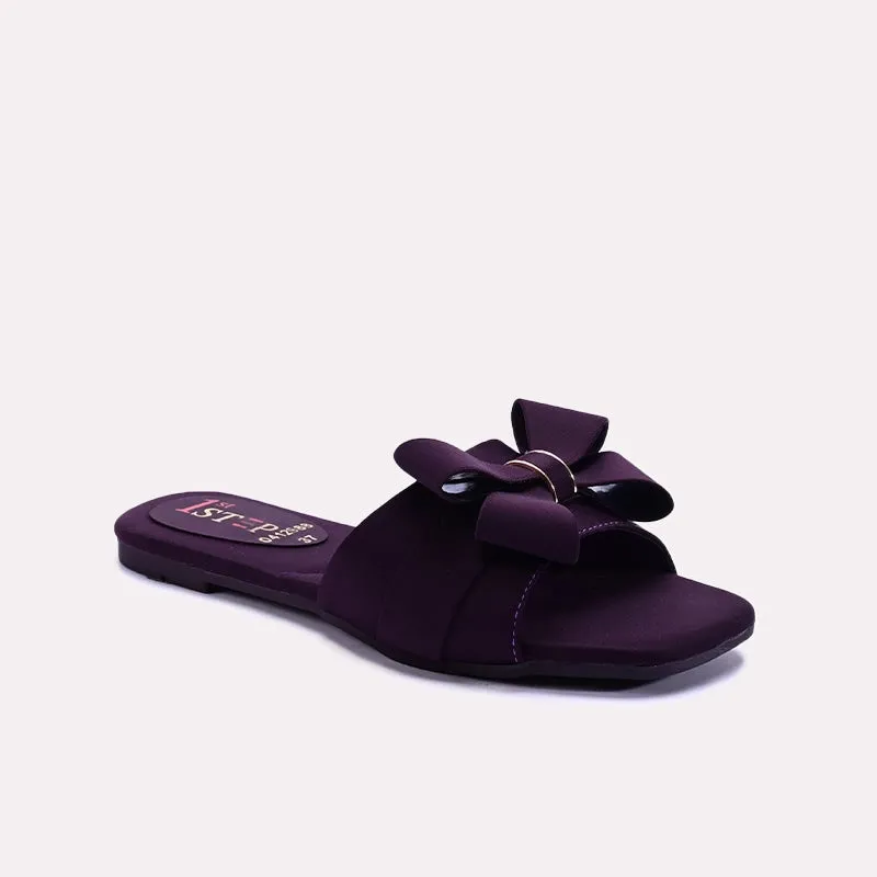 Comfort Shank Celebrity Vibe Womens Purple Flat Casual Slippers 0412988