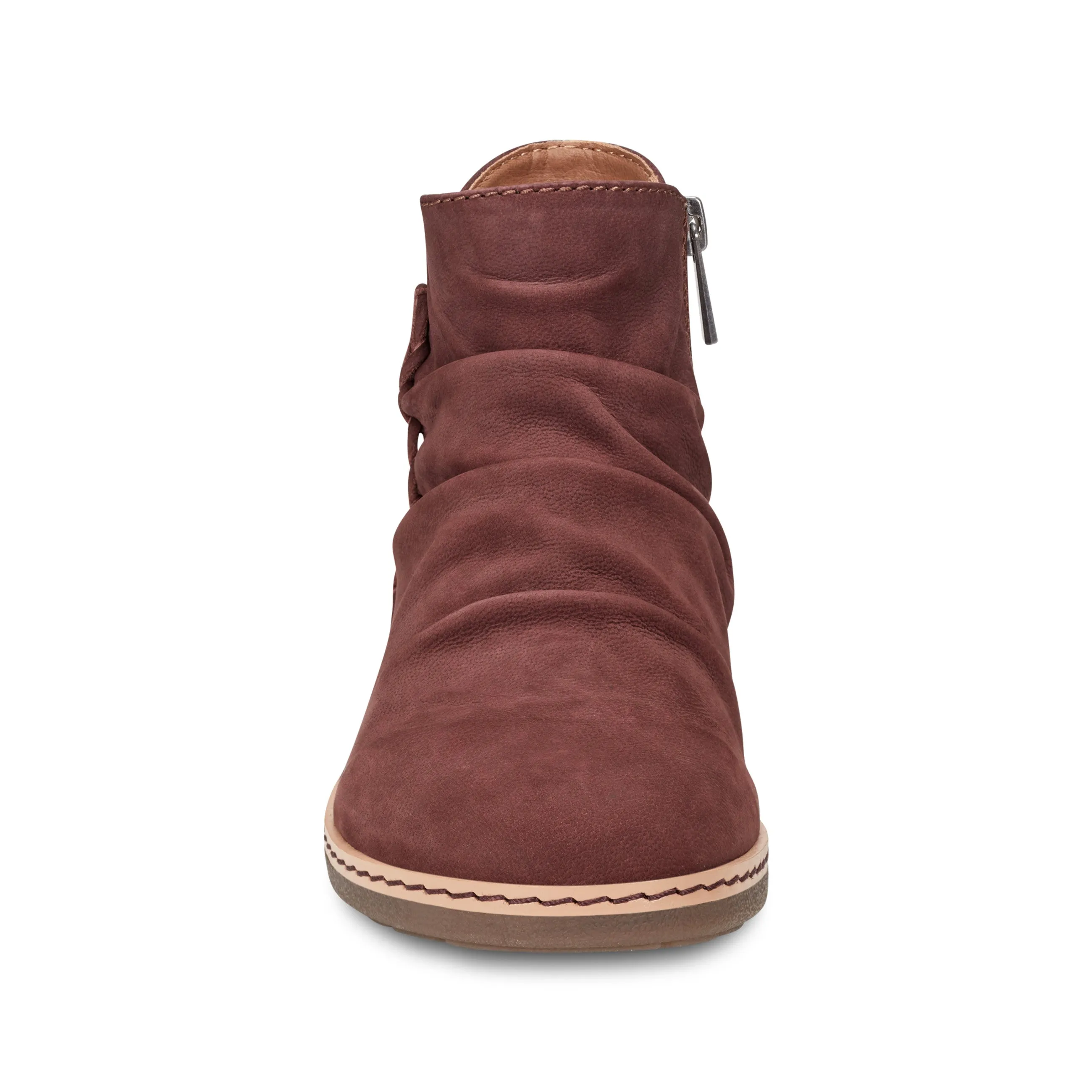 Hilaree Water Repellent Round Toe Ruched Casual Booties Hero Walk