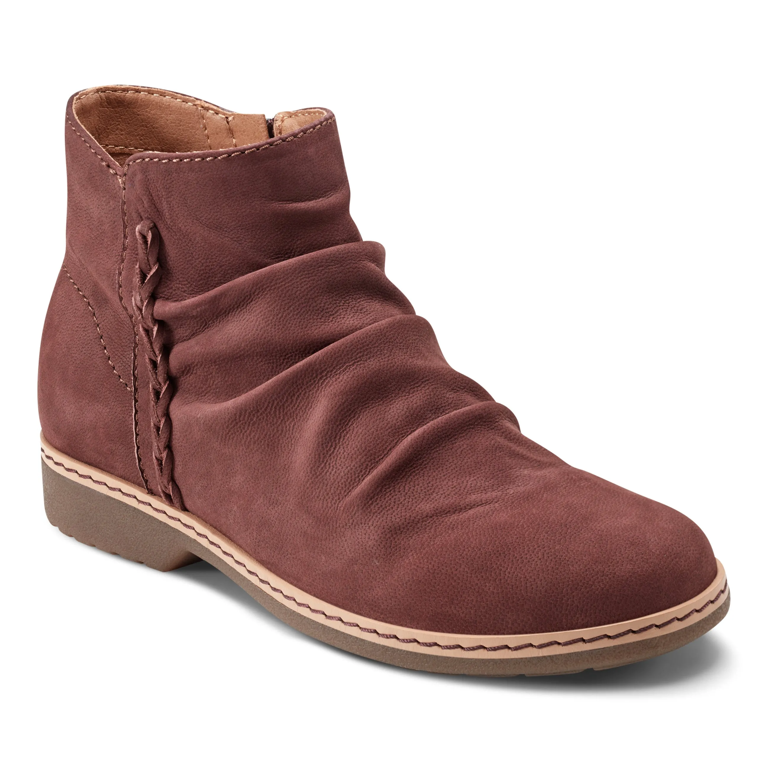 Hilaree Water Repellent Round Toe Ruched Casual Booties Firm Lock Heart Glow