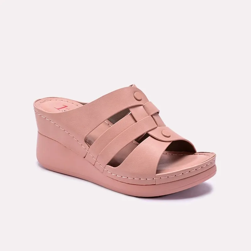 forest walk Knitted Warm Pink Wedge Casual Slippers 0413312