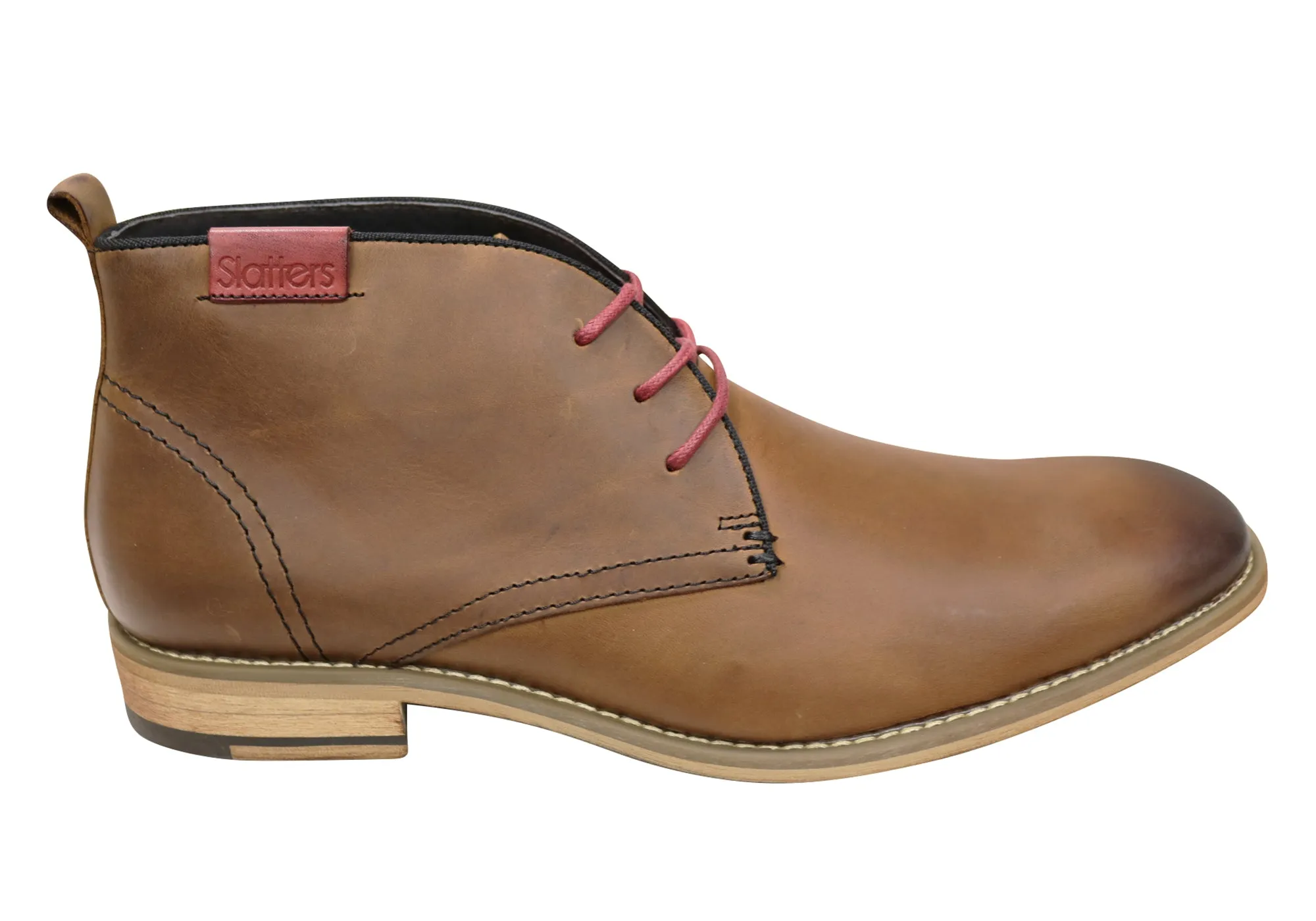 Slatters Nevada Mens Leather Lace Up Dress Boots Rugged Built Functional Minimalist Classic Fit