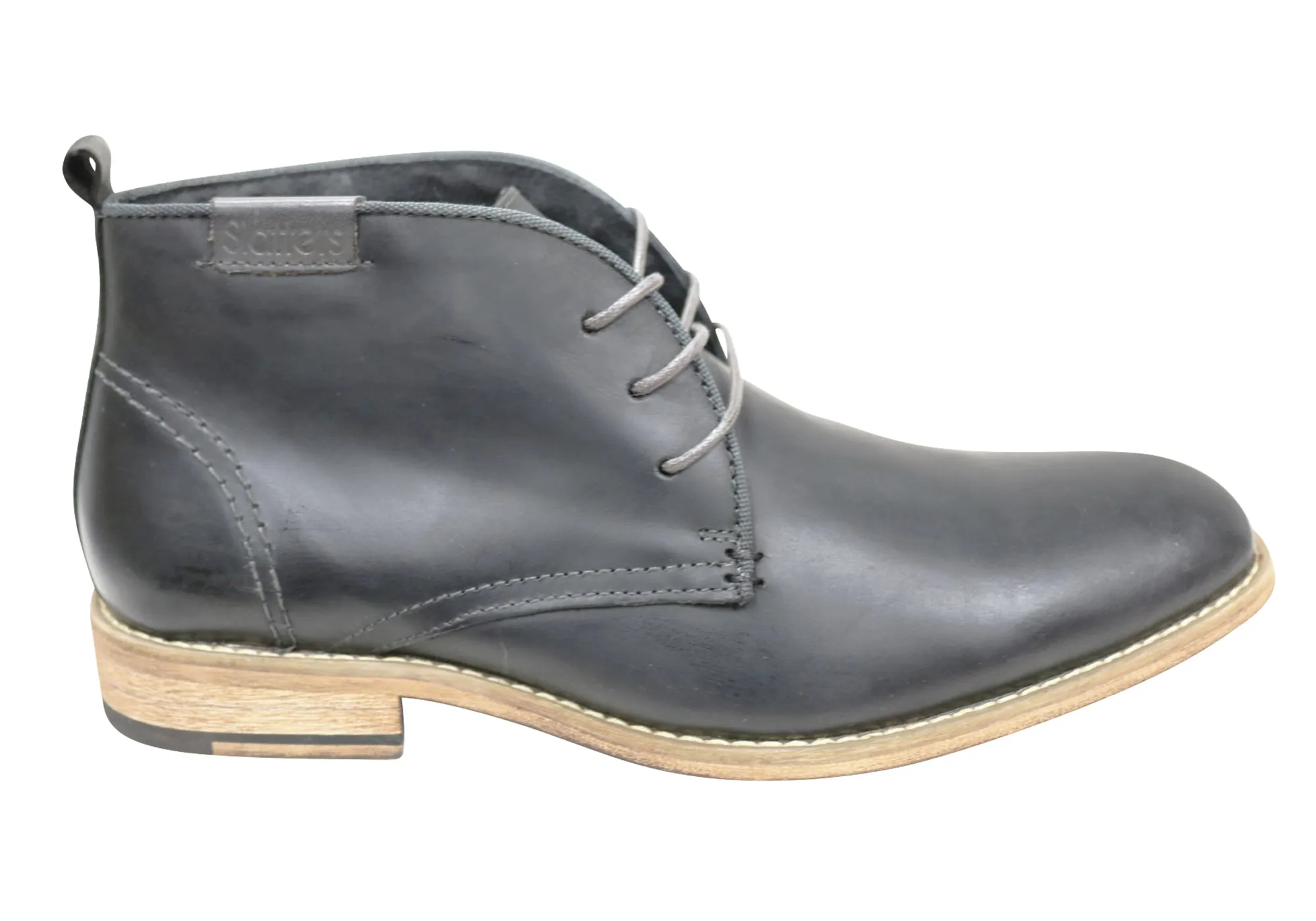 Slatters Nevada Mens Leather Lace Up Dress Boots Mesh Soft Cushioning