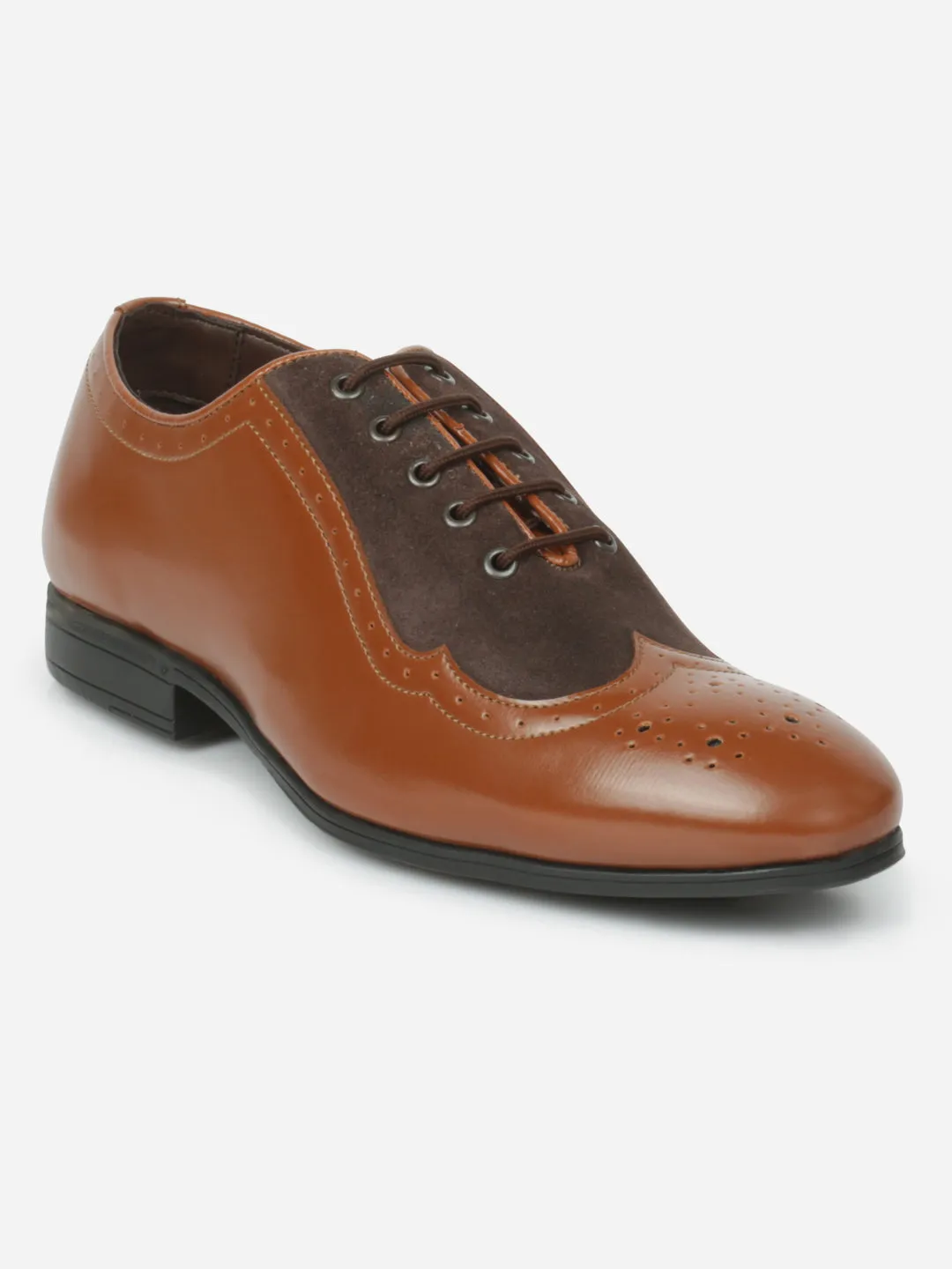 Men's Tan Round Toe Lace up Tan Formal (IX1083) Refined Cut
