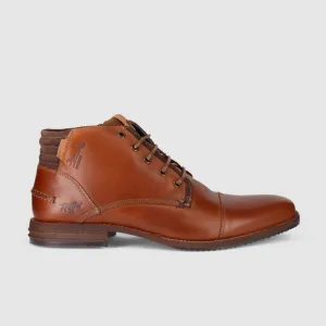 Chambers Lace Up Boots Cognac Padded Interior Rainy Day Commuter Trendy Protection