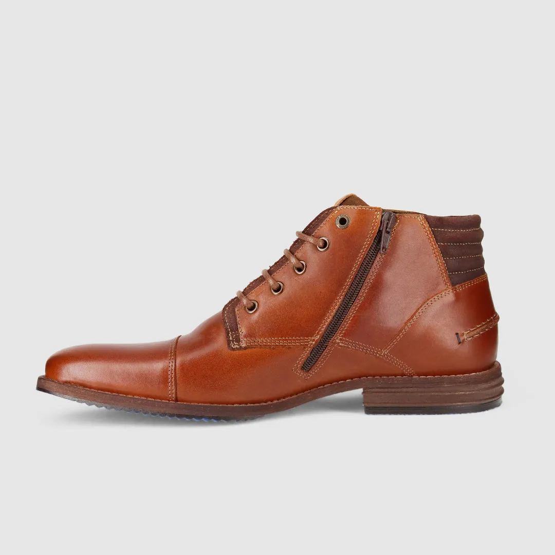 synthetic material Chambers Lace Up Boots Cognac