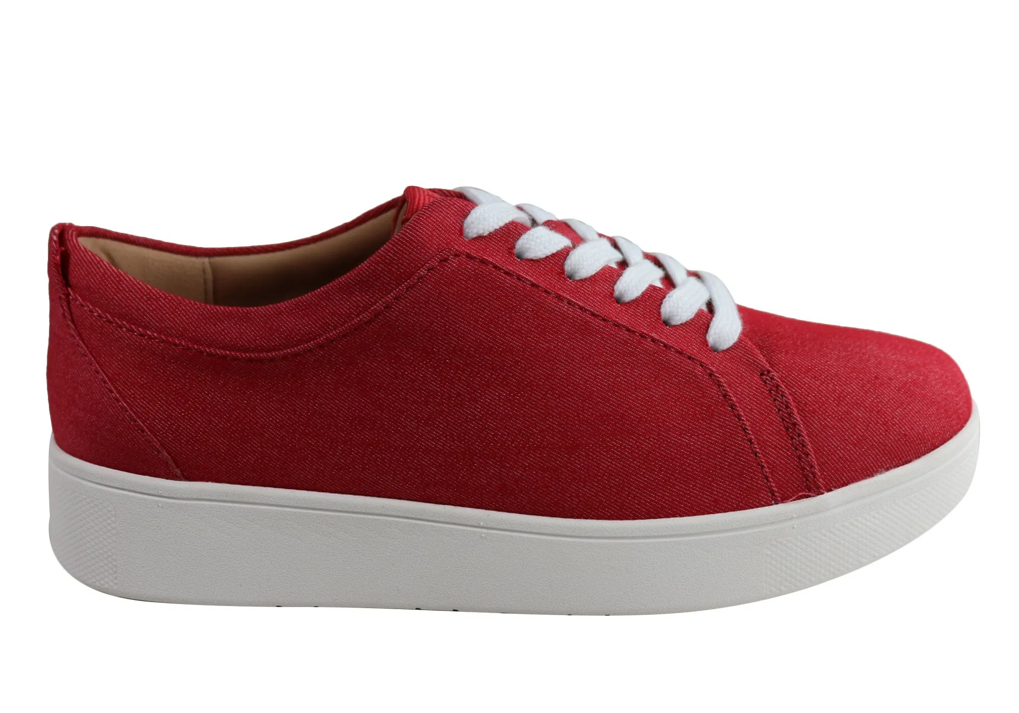 Fitflop Womens Comfortable Lace Up Rally Denim Sneakers Break Ready
