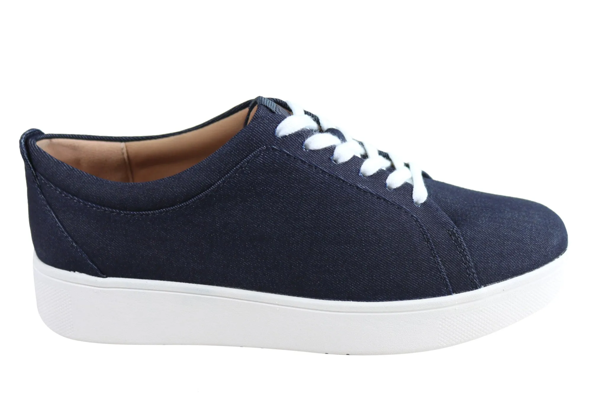 Fitflop Womens Comfortable Lace Up Rally Denim Sneakers Dirt Walk