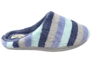 Quick Slip On Dearfoams Womens Leslie Quilted Terry Clog Wide Fit Indoor Slippers