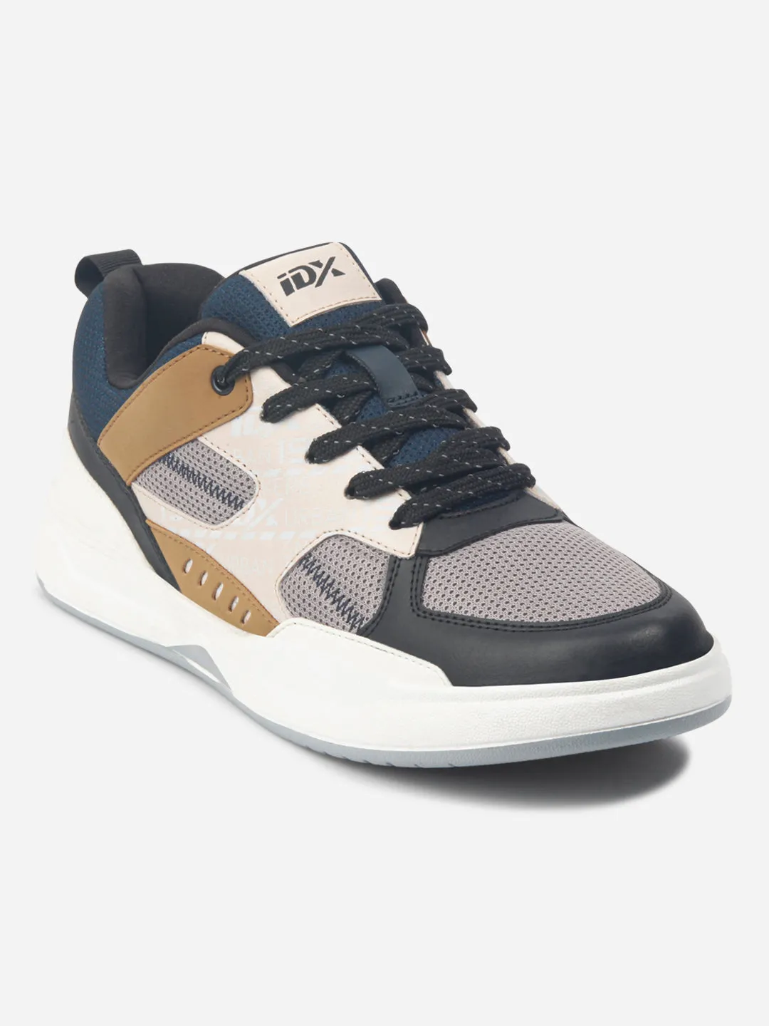 Men's Colourblocked Grey Lace Up Sneakers (IX6015) Ultra-soft fit