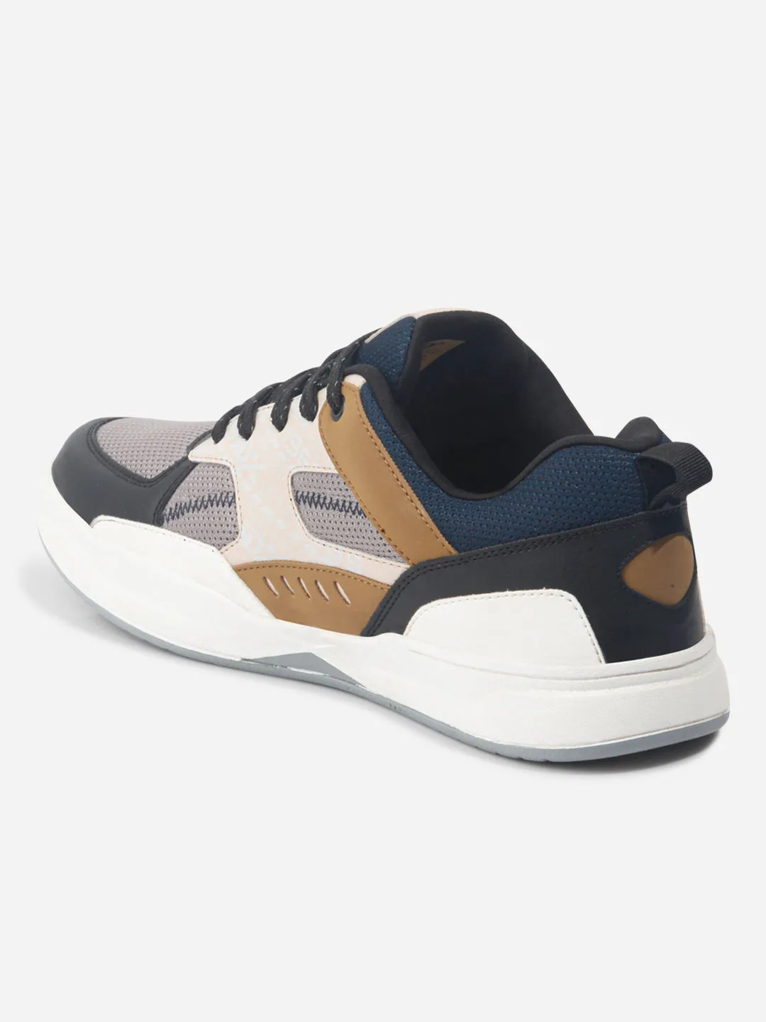 Men's Colourblocked Grey Lace Up Sneakers (IX6015) Bold Style Superior Performance