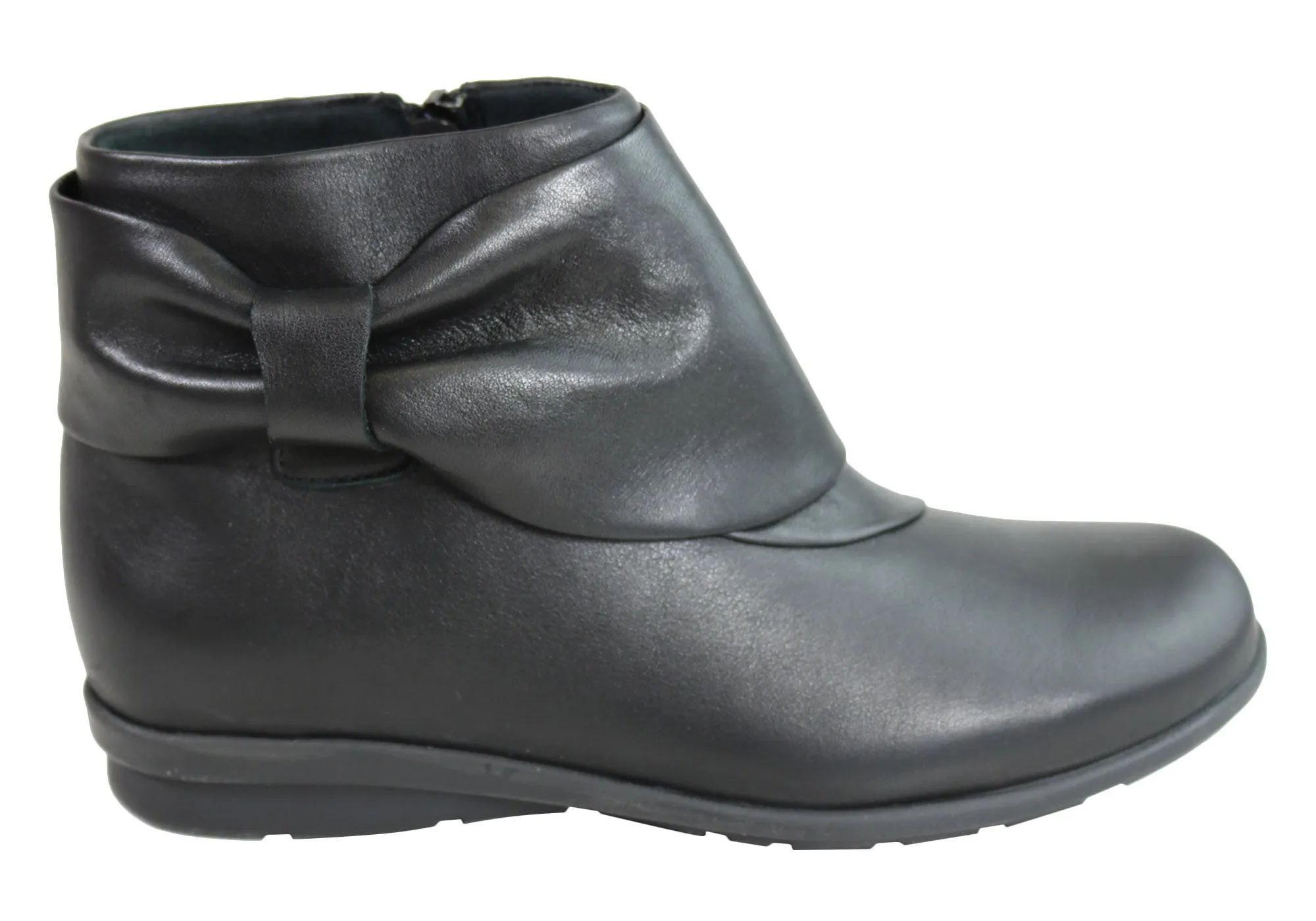 Flex & Go Womens Comfortable Leather Ankle Boots Made In Portugal Modern Edge Weekend Hike