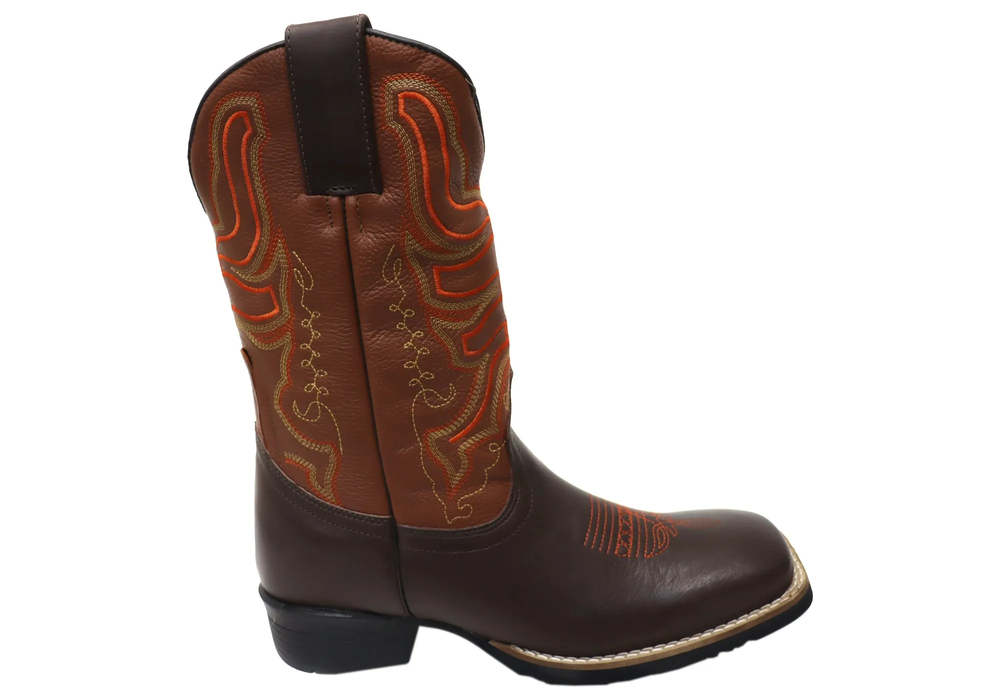 D Milton Ridgeland Mens Leather Comfortable Western Cowboy Boots All Weather Rough Terrain Shock Absorbing River Crossing