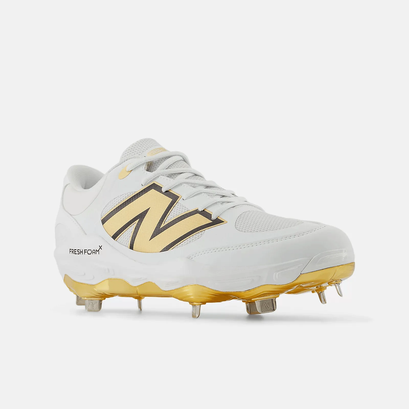 Retro Core New Balance Men's Fresh Foam X 3000 v7 Metal Baseball Cleats - White/Gold - L3000GS7