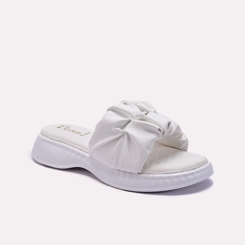 White Chunky Casual Slippers 0412888 All Terrain Urban Walkers