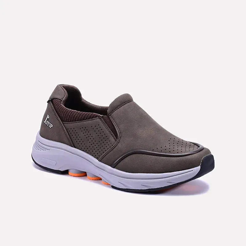 Rush Brown Slip On Sneakers 0120493 Outdoor Day