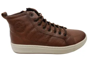 Ferricelli Alex Mens Comfortable Leather Casual Boots Made In Brazil compression Block Heel