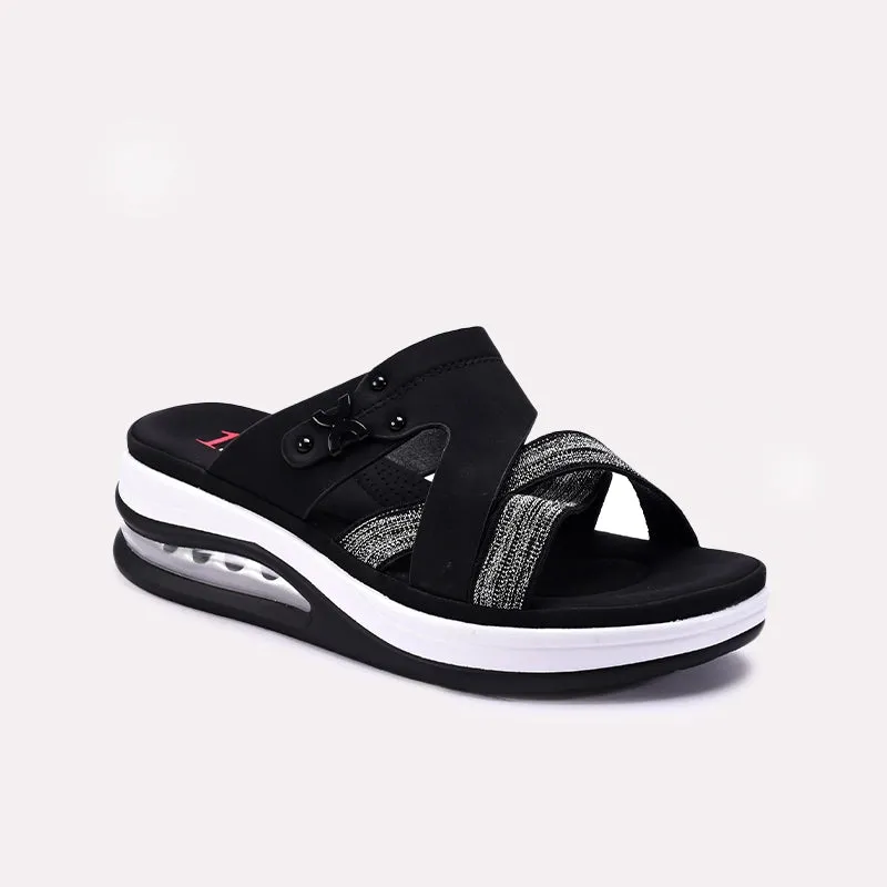Star Walk Womens Black Casual Slippers 0413417