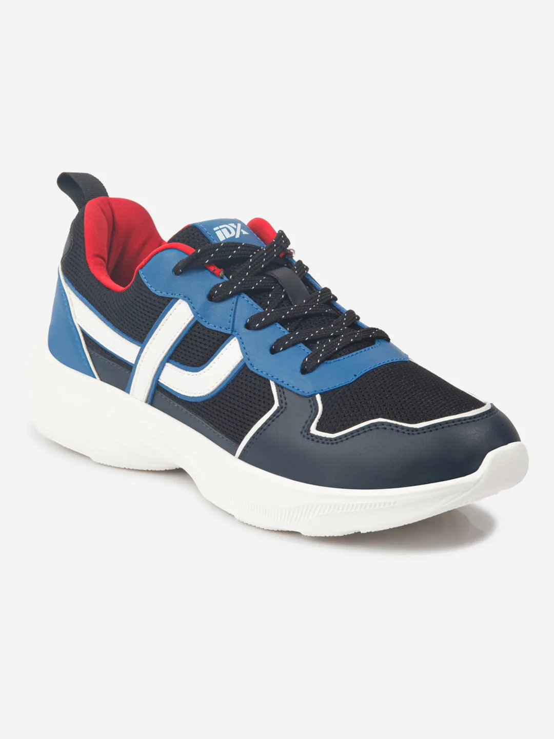 Men's Colourblocked Black Lace Up Sneakers (IX7129) Trail Look