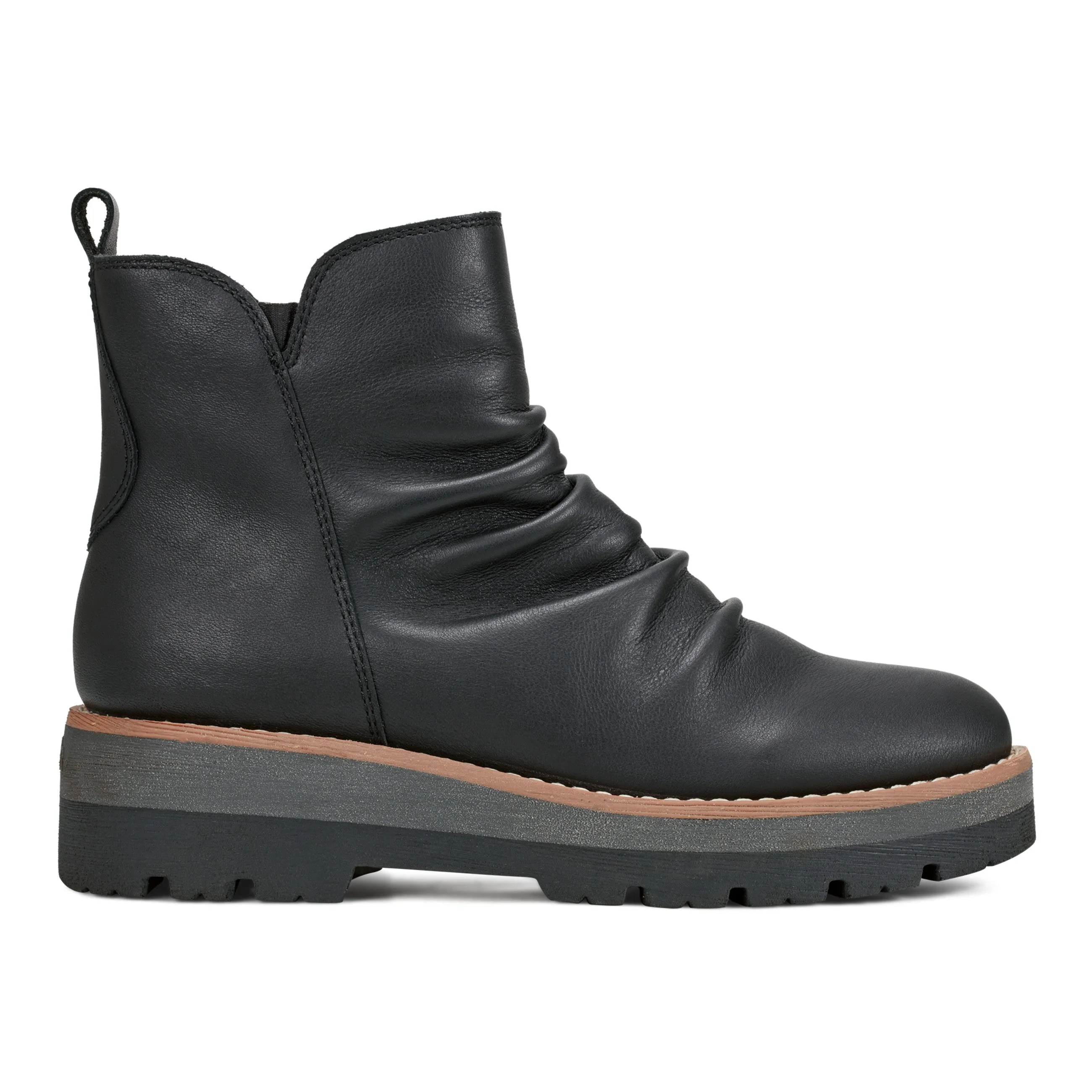 Lightweight Form Rainy Day Yonder Waterproof Ruched Lug Sole Casual Booties
