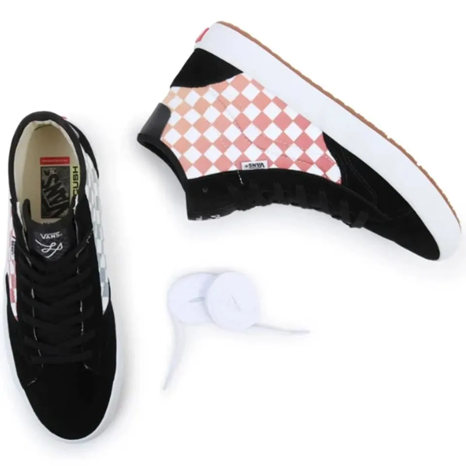 Non Slip Office Workers Zip Fast Vans The Lizzie - Checkerboard Black/Multi