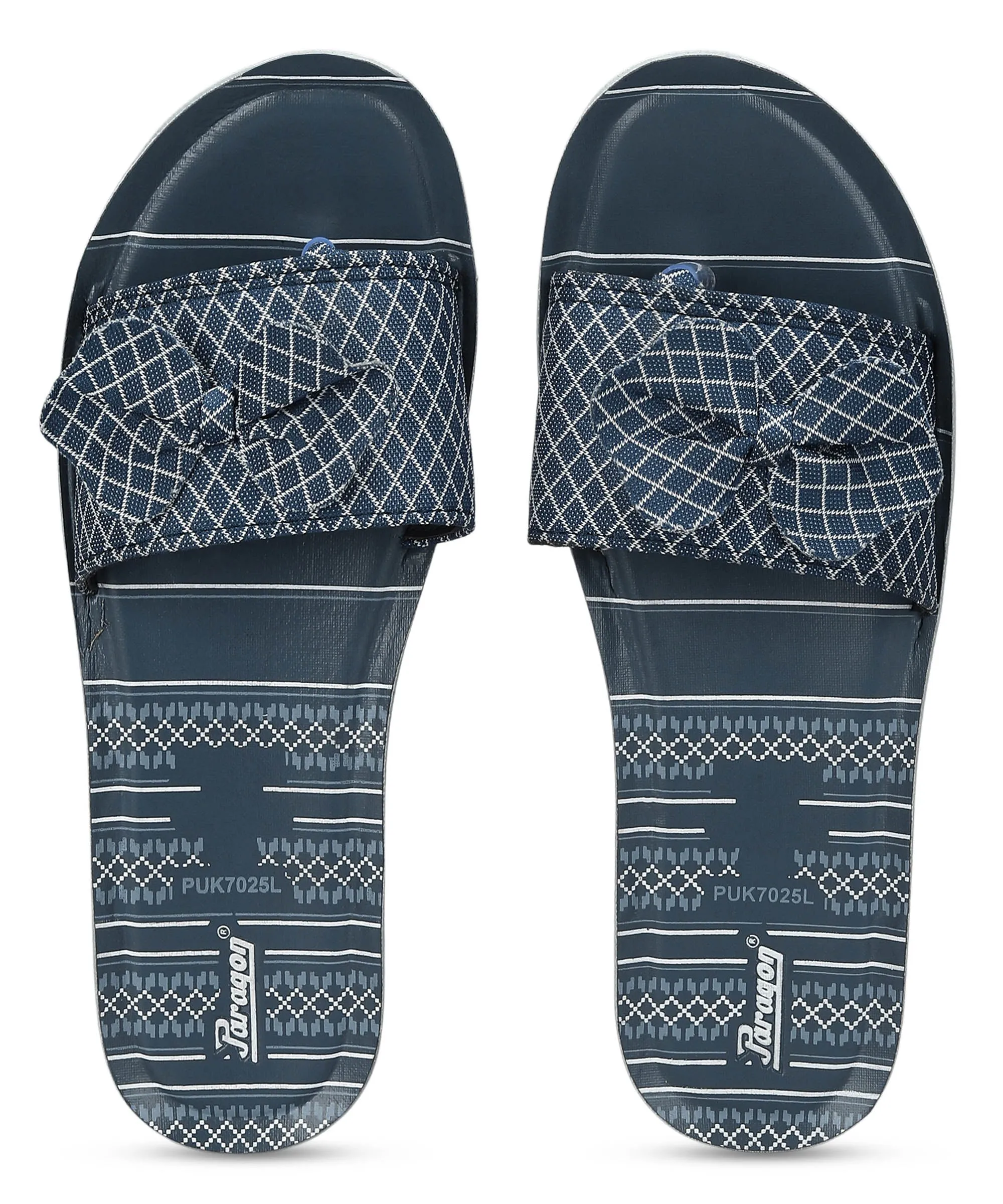 Paragon PUK7025L Women's Blue-Grey Sliders with Cushioned Sole for Everyday Use Easy Vibe