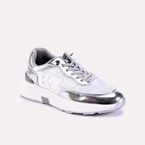 Memory Foam Airport Travel Daily Chill Elin Silver Glimmering Sneakers 0440693