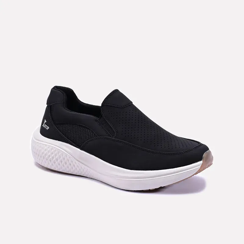 Minimalist Layered Design Kinetic Black Slip On Sneakers 0120494