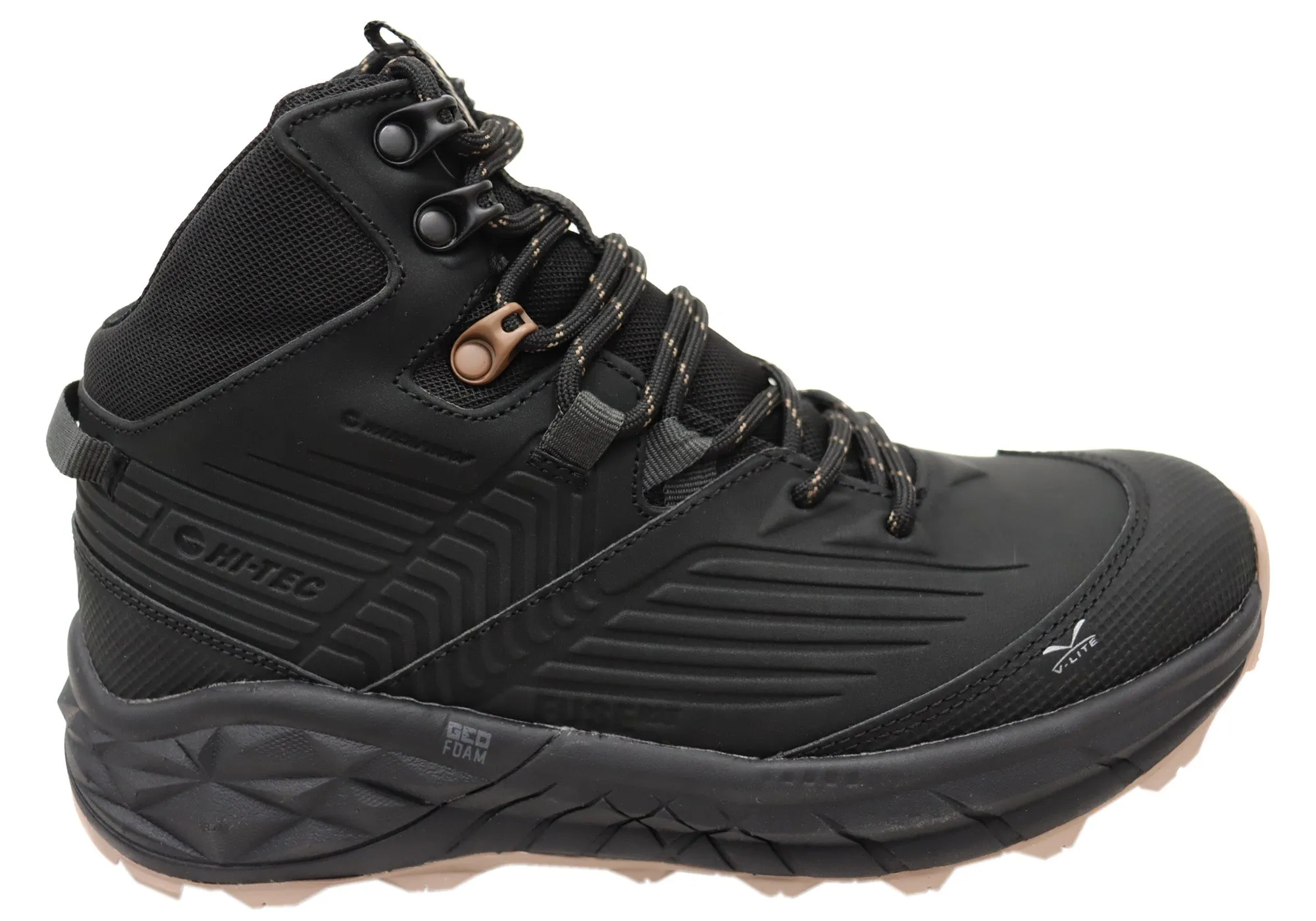 Hi Tec Womens Geo Fuse Trek Mid WP Waterproof Hiking Boots Classic Comfort