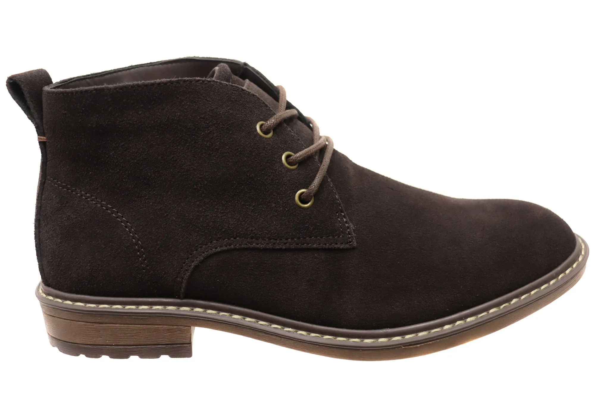 Natural Comfort Boris Mens Leather Suede Comfortable Lace Up Boots Resilient Sole