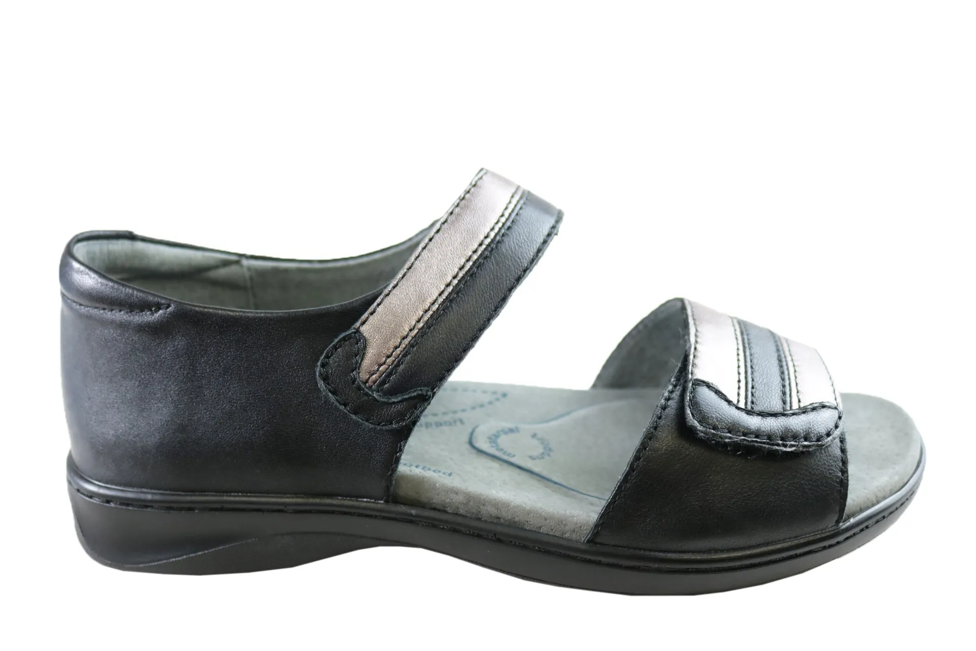 Mid Heel Homyped Dakota Womens Supportive Comfortable Leather Wide Fit Sandals
