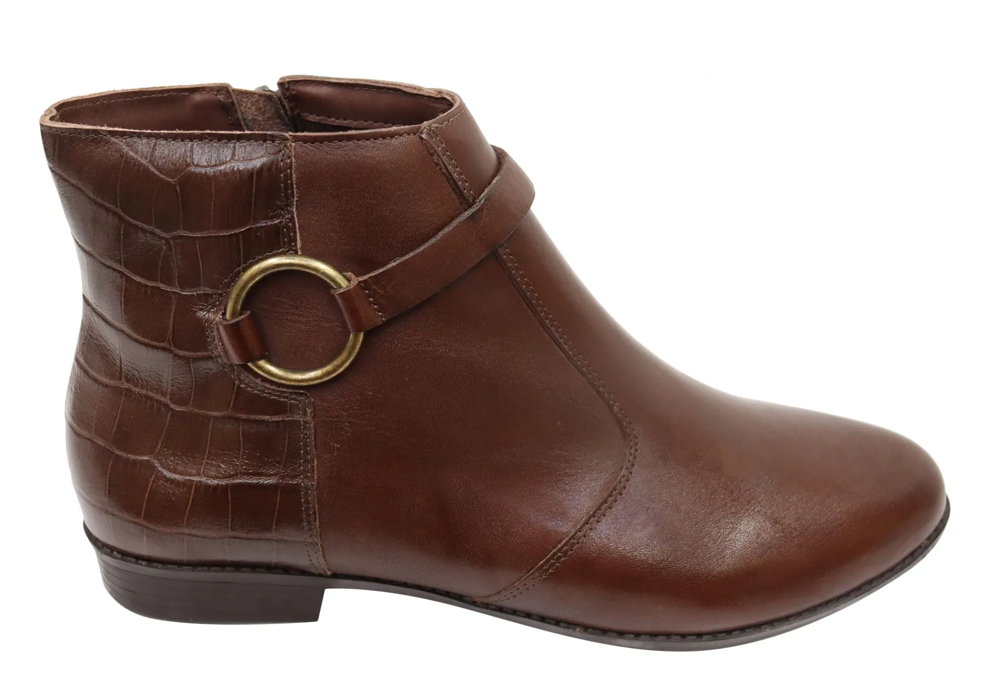 Punk Bold Flexible Design Via Paula Lin Womens Comfortable Brazilian Leather Ankle Boots