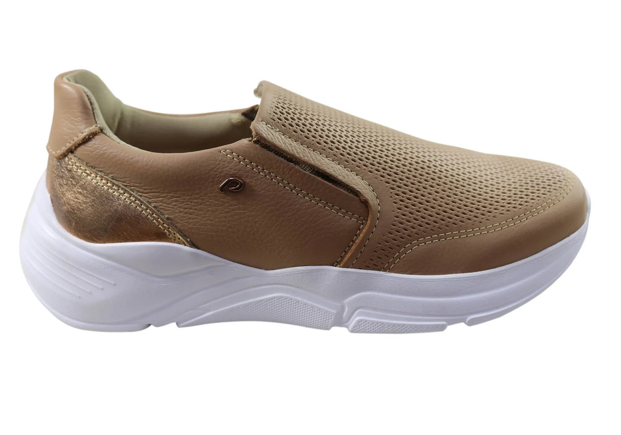 Pegada Kerri Womens Comfortable Leather Casual Shoes Made In Brazil Roll Up