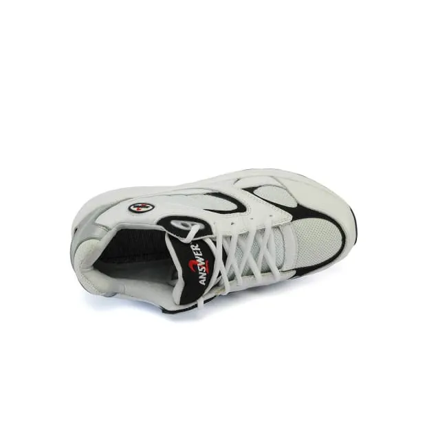 Answer2 554-3 White/Navy - Men's Athletic Walking Shoes with Laces Street Choice Ultra Breathable