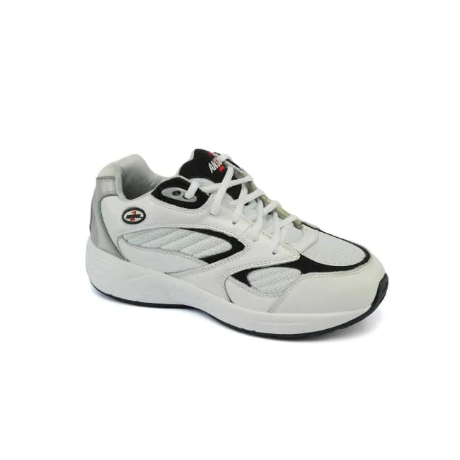 Durable outsole Answer2 554-3 White/Navy - Men's Athletic Walking Shoes with Laces