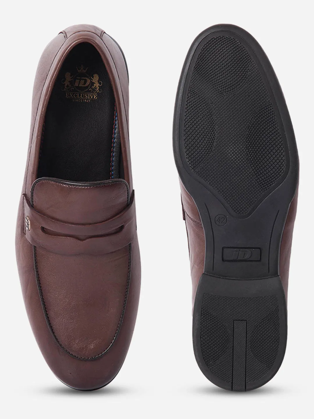 Men's Brown Regular Toe Slip On Formal (ID2271) Comfort Soles Coastal Shade