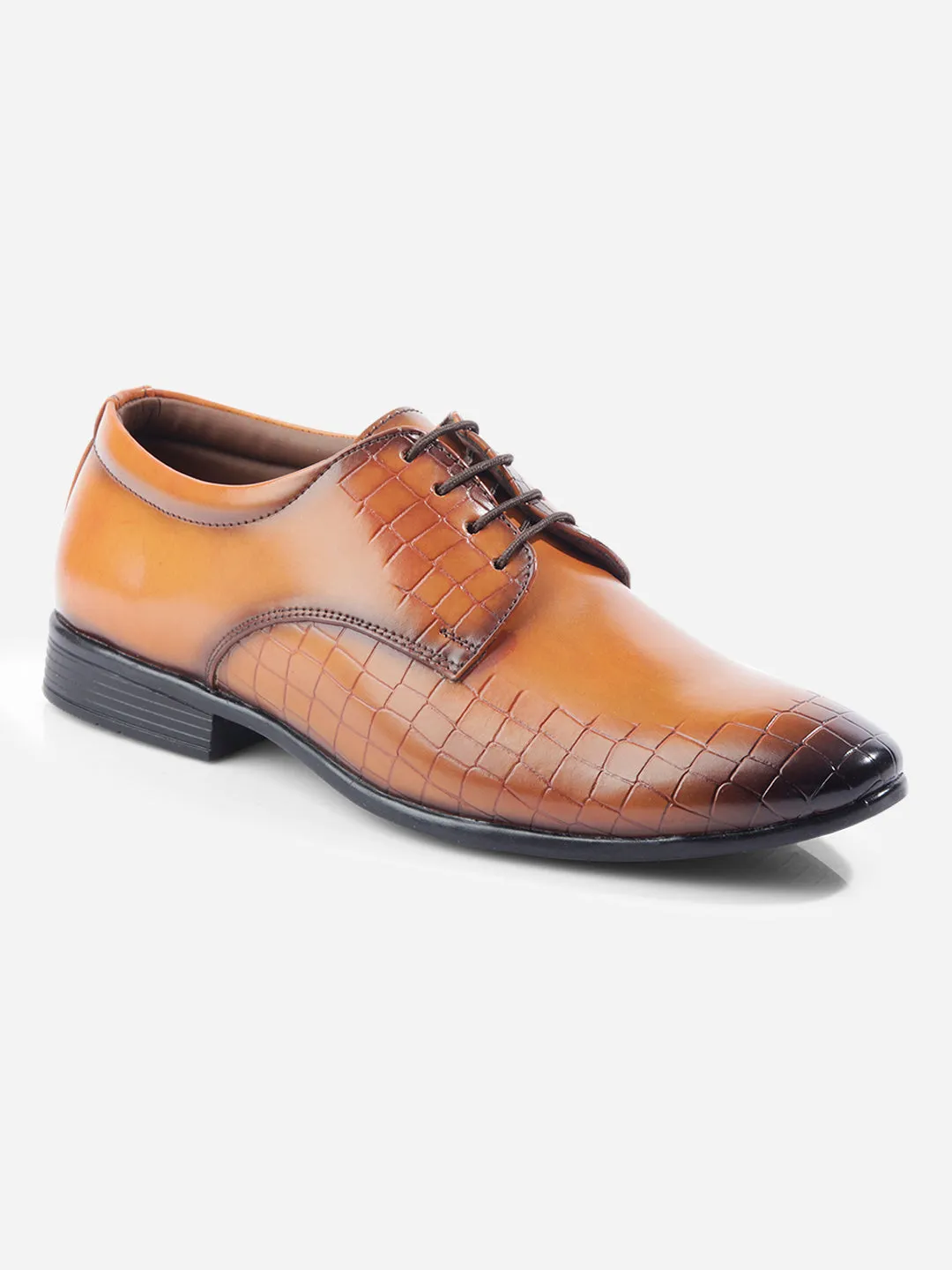 Men's Tan Regular Toe Lace Up Formal (IX1072) Soft Glide Low Heel
