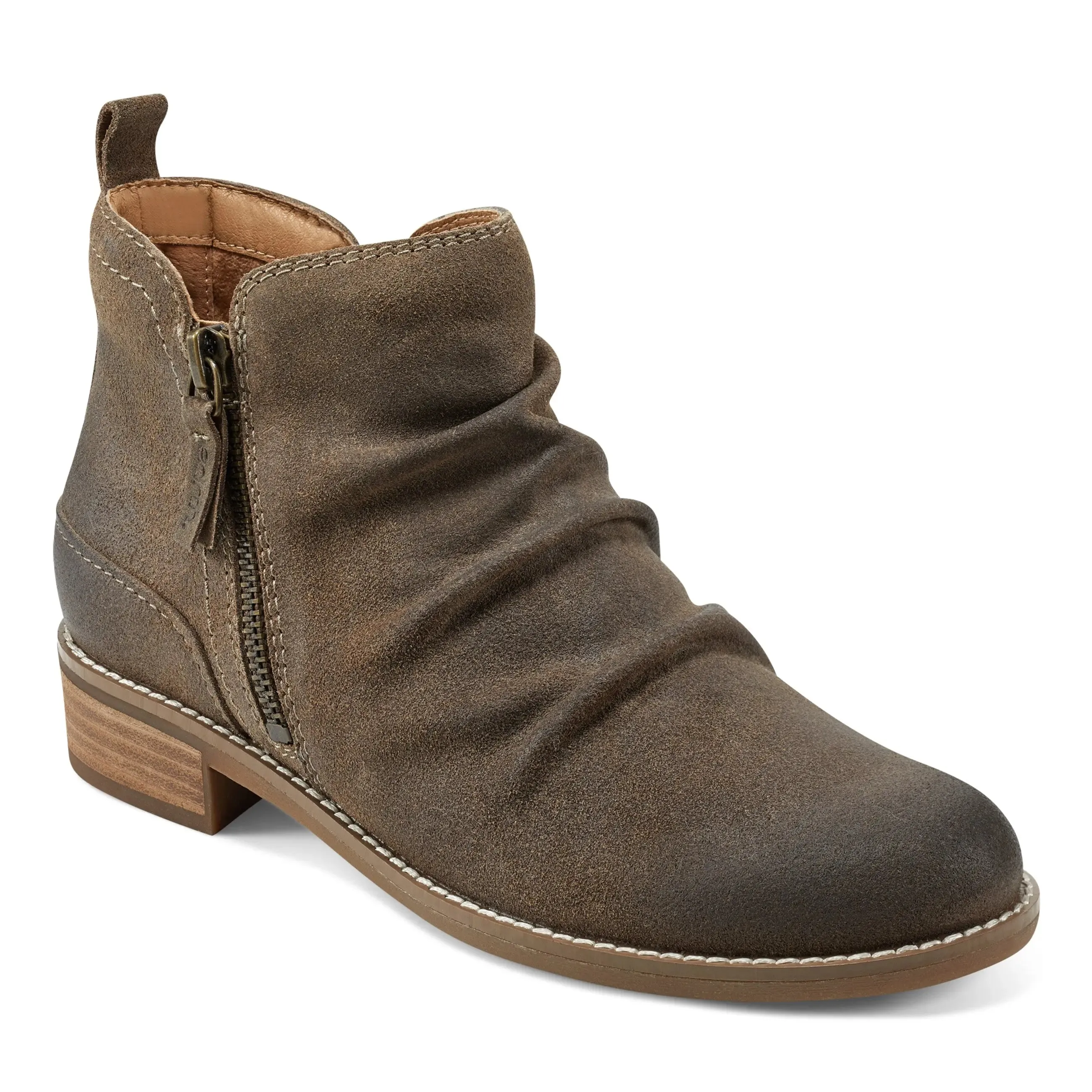 Camera Look Nadya Round Toe Ruched Casual Booties