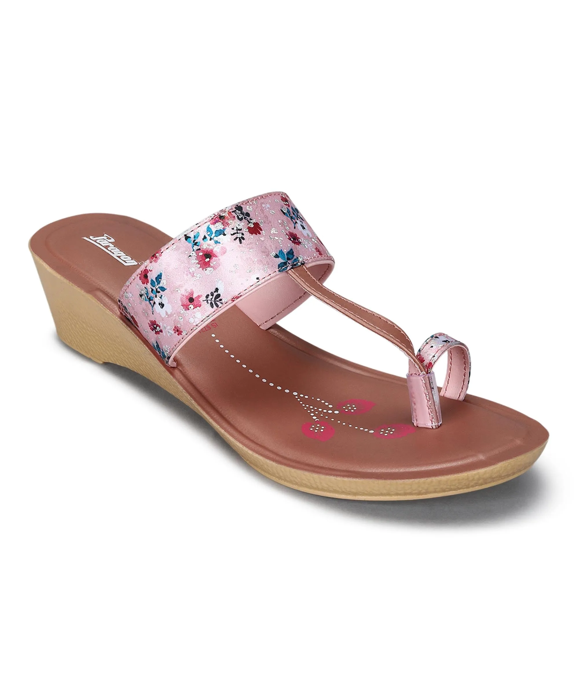 Paragon Women's Slip On Wedges Peach Sandal | Durable Dailywear Sandals Zero Weight
