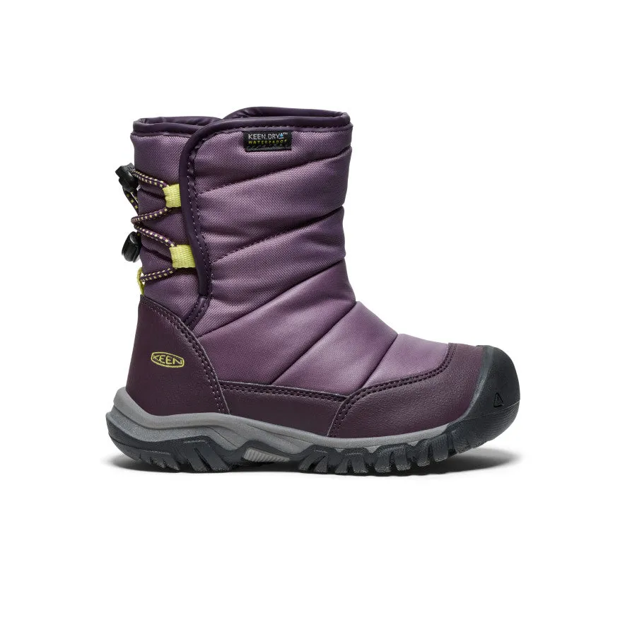 Little Kids' Puffrider Waterproof Winter Boot  |  Black Plum/Daiquiri Green Gold Shine Classic Touch