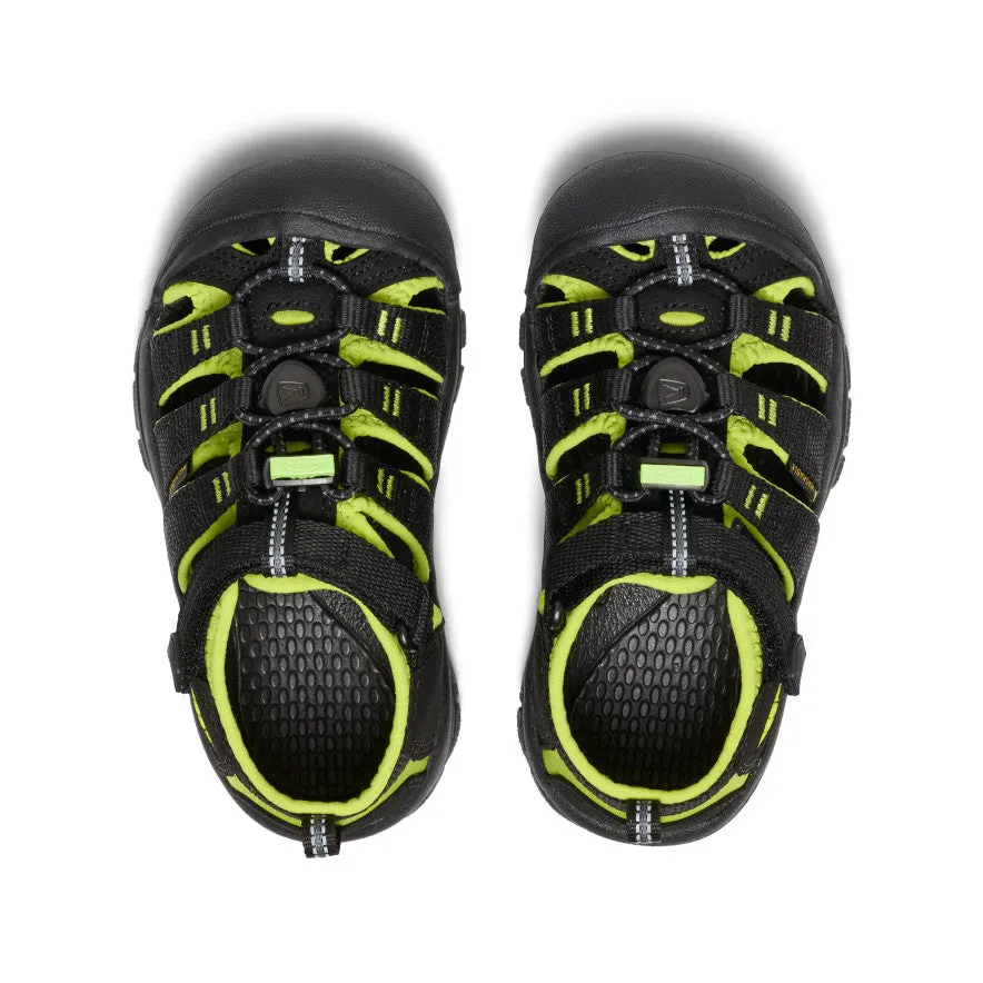 Little Kids' Newport H2  |  Black/Lime Green Easy Walk adjustable fit shoes