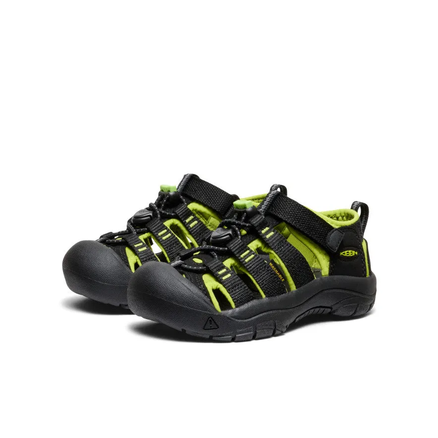 Little Kids' Newport H2  |  Black/Lime Green Trendy Beach Footwear